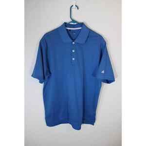 ADIDAS Men's Large Blue ClimaLite, Polyester Short Sleeve Golf Polo Shirt
